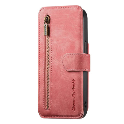 For Samsung Galaxy S23 Leather Phone Back Cover with RFID Blocking Zipper Wallet Kickstand