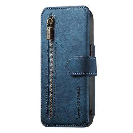 For Samsung Galaxy S23 Leather Phone Back Cover with RFID Blocking Zipper Wallet Kickstand