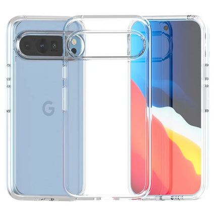 For Google Pixel 9 Pro Case PC + TPU Shockproof Clear Phone Cover - Transparent White