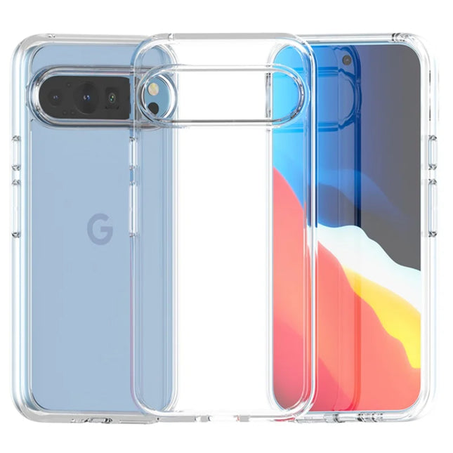 For Google Pixel 9 Pro XL Case PC + TPU Shockproof Clear Phone Cover - Transparent White
