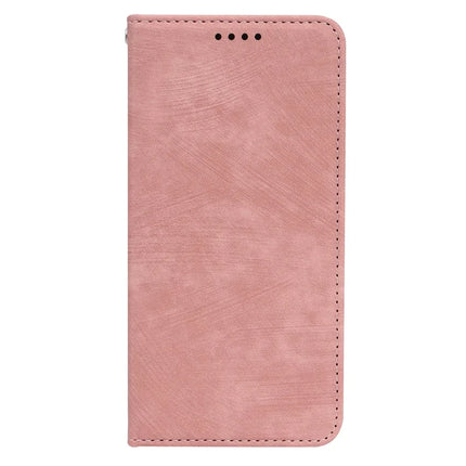 For iPhone 16 Pro Case Strong Magnetic Leather Wallet Phone Cover with Striped Texture