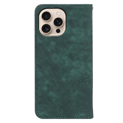 For iPhone 16 Pro Case Strong Magnetic Leather Wallet Phone Cover with Striped Texture