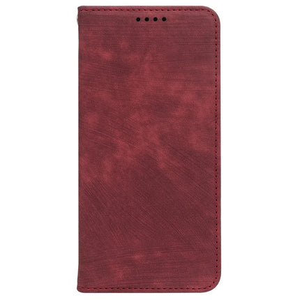 For iPhone 16 Plus Case Strong Magnetic Leather Wallet Phone Cover with Striped Texture