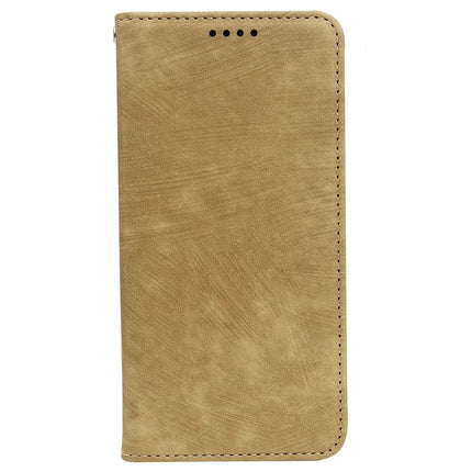 For iPhone 16 Plus Case Strong Magnetic Leather Wallet Phone Cover with Striped Texture