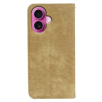 For iPhone 16 Plus Case Strong Magnetic Leather Wallet Phone Cover with Striped Texture