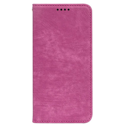For iPhone 16 Plus Case Strong Magnetic Leather Wallet Phone Cover with Striped Texture