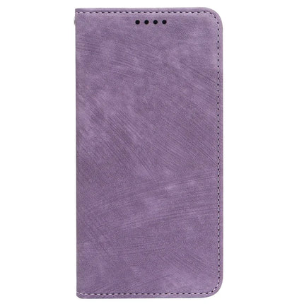For iPhone 16 Plus Case Strong Magnetic Leather Wallet Phone Cover with Striped Texture