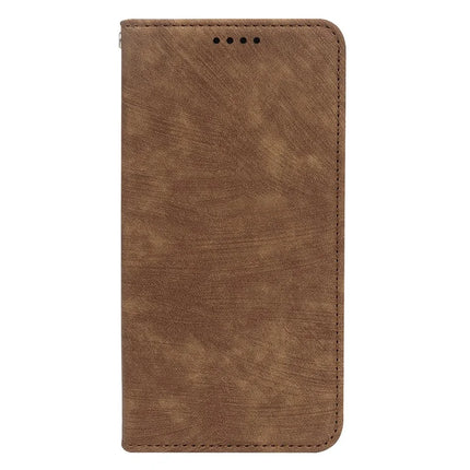 For iPhone 16 Plus Case Strong Magnetic Leather Wallet Phone Cover with Striped Texture