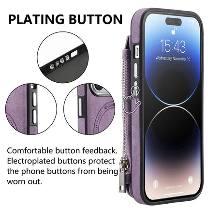 For iPhone 15 Pro Max Magnetic Case Card Holder Kickstand TPU + Leather Back Cover