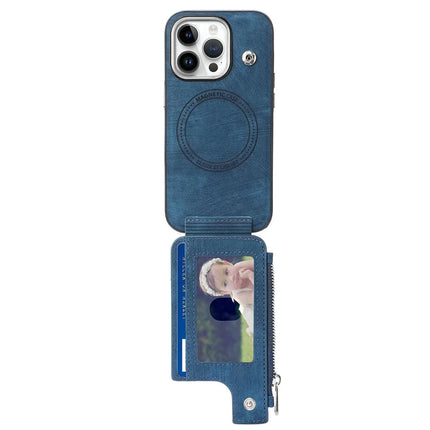 For iPhone 13 Pro Max Magnetic Case Card Holder Kickstand TPU + Leather Back Cover