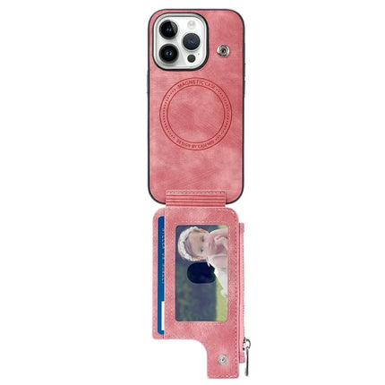 For iPhone 13 Pro Max Magnetic Case Card Holder Kickstand TPU + Leather Back Cover