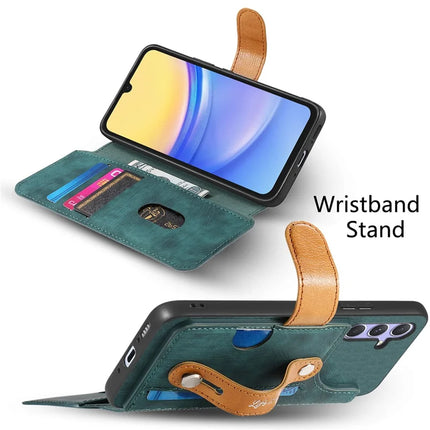 For Samsung Galaxy S23 FE Case Wallet Retro Leather Phone Cover with Wristband Kickstand