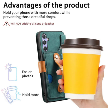 For Samsung Galaxy S23 FE Case Wallet Retro Leather Phone Cover with Wristband Kickstand