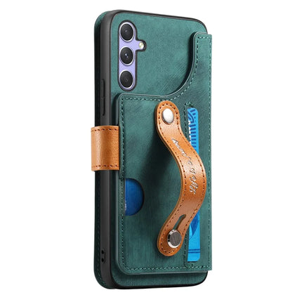 For Samsung Galaxy S23 FE Case Wallet Retro Leather Phone Cover with Wristband Kickstand