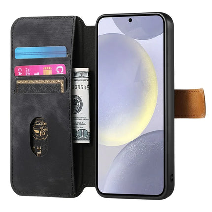 For Samsung Galaxy S23 FE Case Wallet Retro Leather Phone Cover with Wristband Kickstand