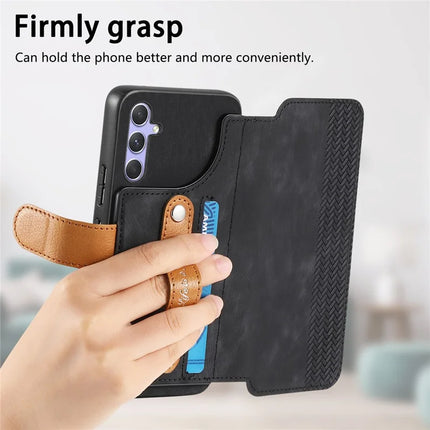 For Samsung Galaxy S23 FE Case Wallet Retro Leather Phone Cover with Wristband Kickstand