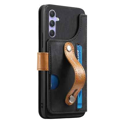 For Samsung Galaxy S23 FE Case Wallet Retro Leather Phone Cover with Wristband Kickstand