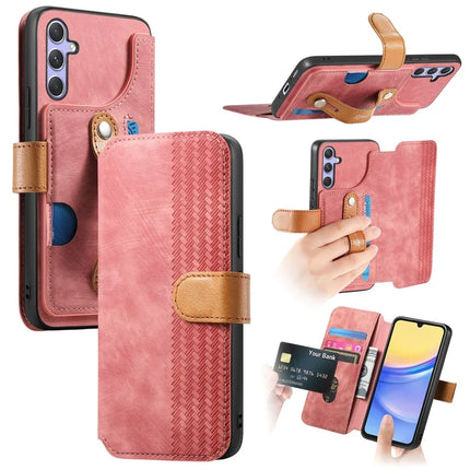 For Samsung Galaxy S23 FE Case Wallet Retro Leather Phone Cover with Wristband Kickstand - Pink