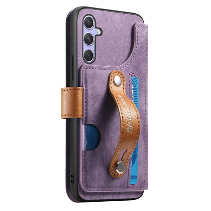For Samsung Galaxy S23 FE Case Wallet Retro Leather Phone Cover with Wristband Kickstand