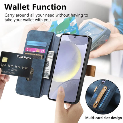 For Samsung Galaxy S23 FE Case Wallet Retro Leather Phone Cover with Wristband Kickstand