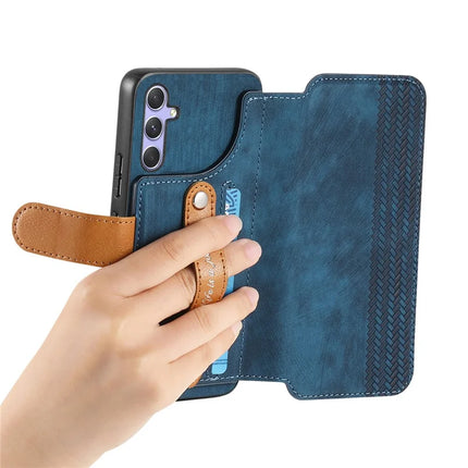 For Samsung Galaxy S23 FE Case Wallet Retro Leather Phone Cover with Wristband Kickstand