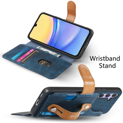 For Samsung Galaxy S23 FE Case Wallet Retro Leather Phone Cover with Wristband Kickstand