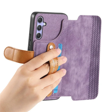 For Samsung Galaxy A06s Case Wallet Retro Leather Phone Cover with Wristband Kickstand