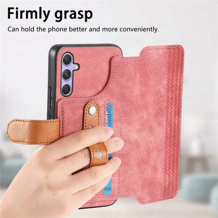 For Samsung Galaxy A06s Case Wallet Retro Leather Phone Cover with Wristband Kickstand
