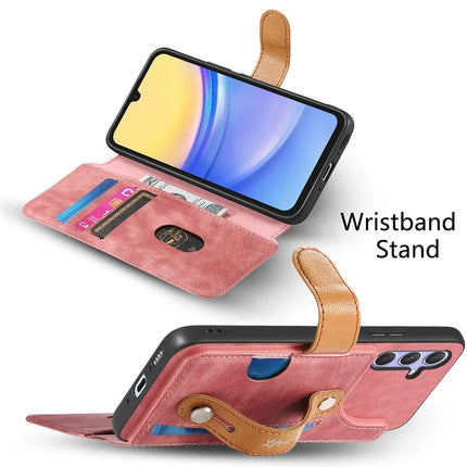 For Samsung Galaxy A06s Case Wallet Retro Leather Phone Cover with Wristband Kickstand