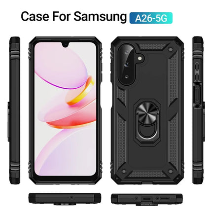 For Samsung Galaxy A26 5G Case PC + TPU Phone Cover with Rotary Ring Kickstand