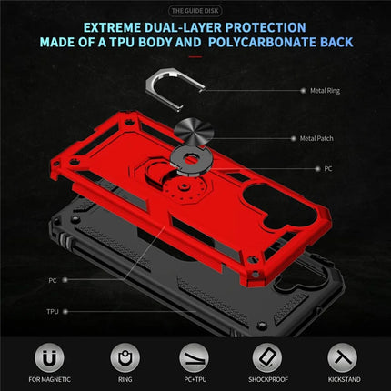 For Samsung Galaxy A26 5G Case PC + TPU Phone Cover with Rotary Ring Kickstand