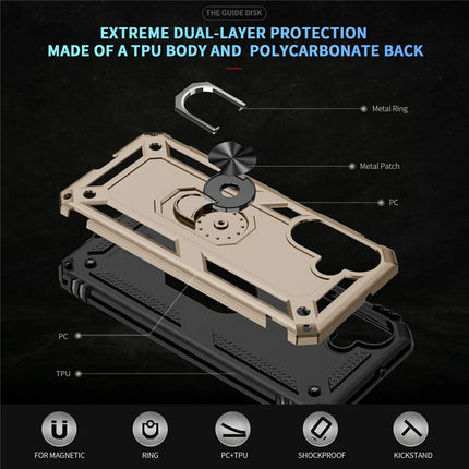 For Samsung Galaxy A26 5G Case PC + TPU Phone Cover with Rotary Ring Kickstand
