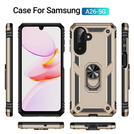 For Samsung Galaxy A26 5G Case PC + TPU Phone Cover with Rotary Ring Kickstand