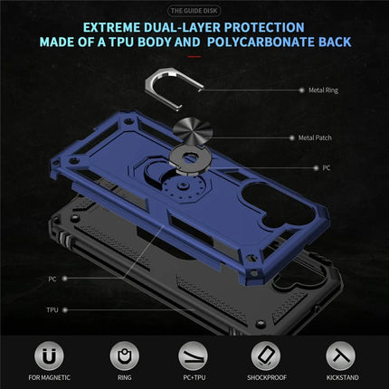 For Samsung Galaxy A26 5G Case PC + TPU Phone Cover with Rotary Ring Kickstand