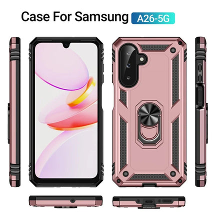For Samsung Galaxy A26 5G Case PC + TPU Phone Cover with Rotary Ring Kickstand