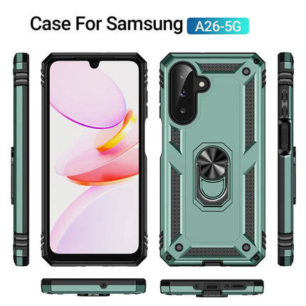 For Samsung Galaxy A26 5G Case PC + TPU Phone Cover with Rotary Ring Kickstand