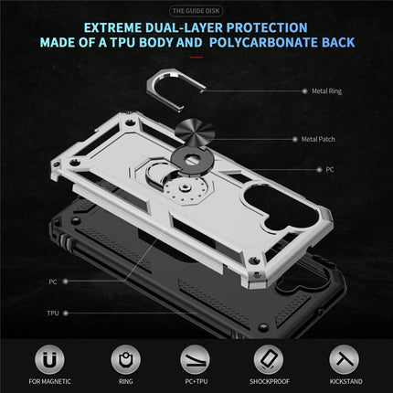 For Samsung Galaxy A26 5G Case PC + TPU Phone Cover with Rotary Ring Kickstand