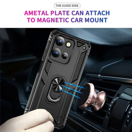 For Motorola Moto G 5G (2025) Case PC + TPU Phone Cover with Rotary Ring Kickstand