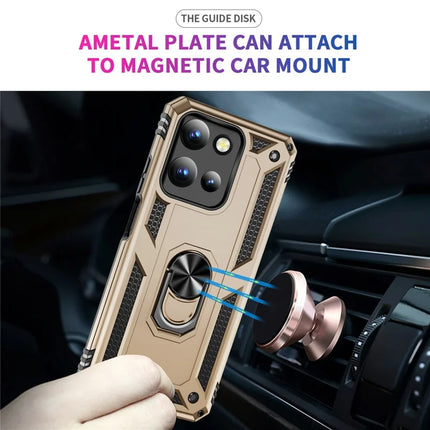 For Motorola Moto G 5G (2025) Case PC + TPU Phone Cover with Rotary Ring Kickstand