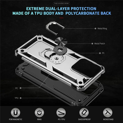 For Motorola Moto G 5G (2025) Case PC + TPU Phone Cover with Rotary Ring Kickstand