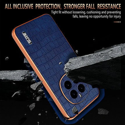 AZNS For Honor Magic7 5G Case Electroplating Crocodile Texture PU + TPU Phone Cover