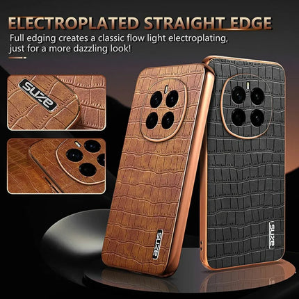 AZNS For Honor Magic7 5G Case Electroplating Crocodile Texture PU + TPU Phone Cover