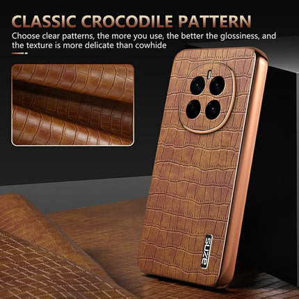 AZNS For Honor Magic7 5G Case Electroplating Crocodile Texture PU + TPU Phone Cover