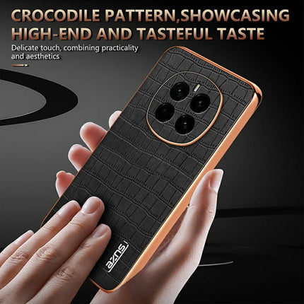 AZNS For Honor Magic7 5G Case Electroplating Crocodile Texture PU + TPU Phone Cover