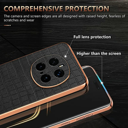 AZNS For Honor Magic7 Pro 5G Case Electroplating Crocodile Texture PU + TPU Phone Cover