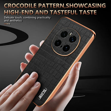 AZNS For Honor Magic7 Pro 5G Case Electroplating Crocodile Texture PU + TPU Phone Cover