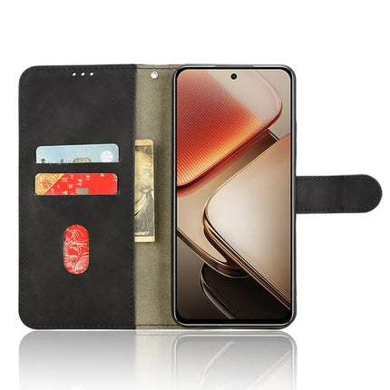 For Oukitel C58 Leather Case Skin Feel Anti Drop Wallet Flip Phone Cover