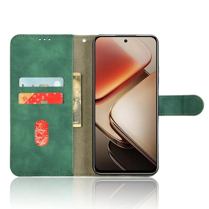 For Oukitel C58 Leather Case Skin Feel Anti Drop Wallet Flip Phone Cover