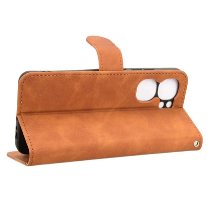 For Oukitel C58 Leather Case Skin Feel Anti Drop Wallet Flip Phone Cover