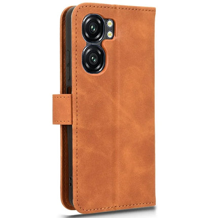For Oukitel C58 Leather Case Skin Feel Anti Drop Wallet Flip Phone Cover